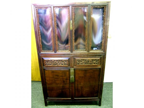 Fine ROSEWOOD Chinese Chippendale Cabinet