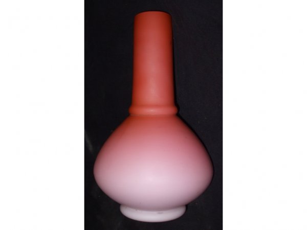 Fine Victorian Blown Glass Vaase: A good Burmese style, Victorian Jeannie Bottle vase. 7" tall in good condition circa 1880s.