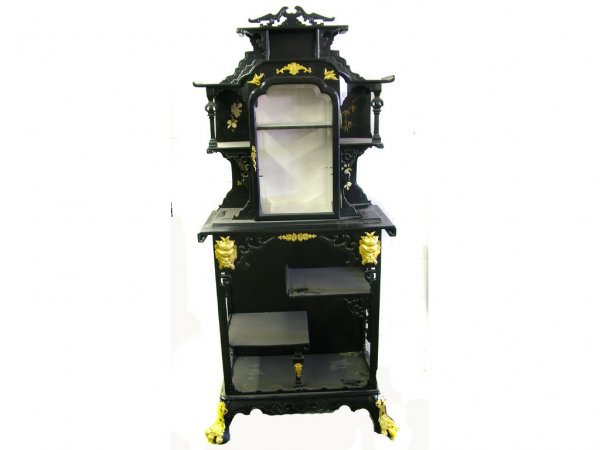 Fine Ebonized Etagere with Dore Bronze Ormolu