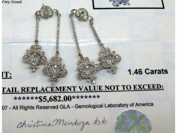 1.46 ct. Diamond Drop Earrings