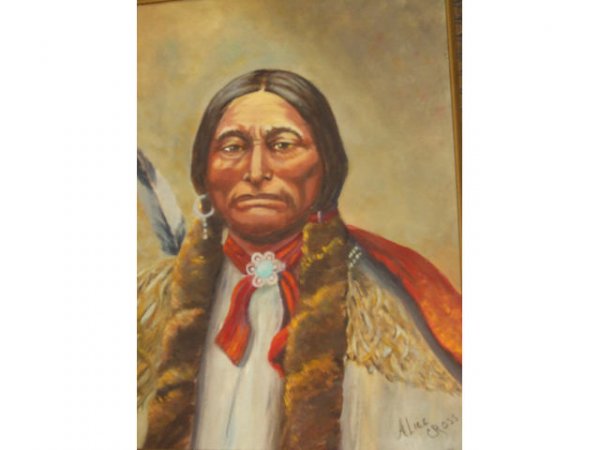 Gernimo Oil Painting by Alice Cross