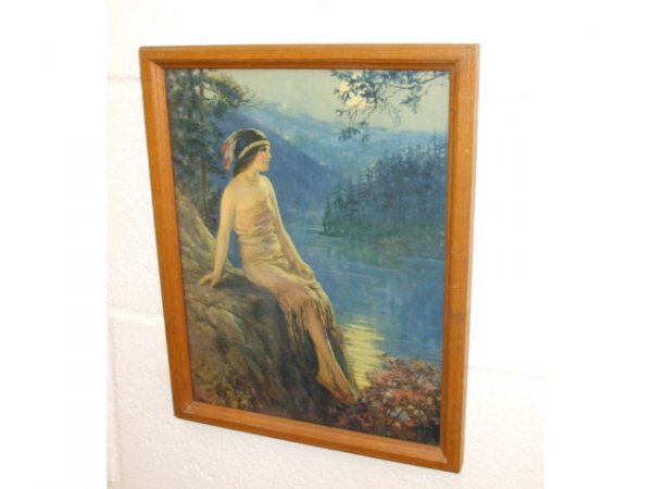 Fine Vintage Hiawatha Oak Framed Print