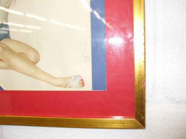 Vintage Vargas Risque May Framed Calendar - 2