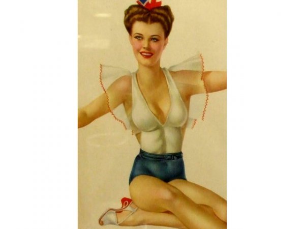 Vintage Vargas Risque May Framed Calendar - 4