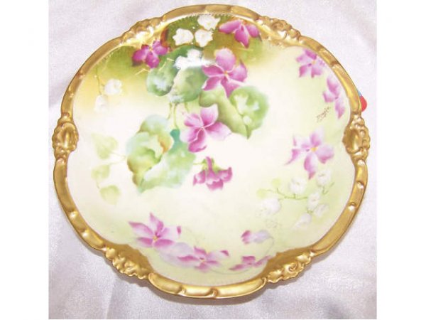 Limoges Hand Painted Floral Charger