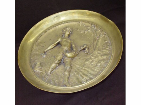 Fine HEAVY Brass Figural Tazza