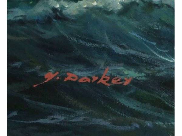 Signed Parker Oil Painting of Clipper Ship - 2
