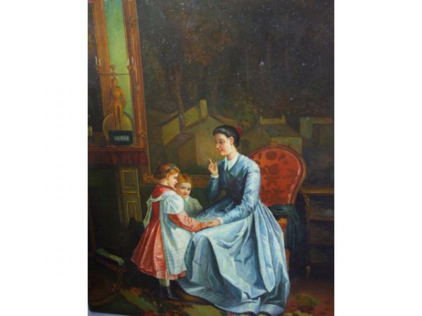Signed Oil Painting of Mother & Child - 5