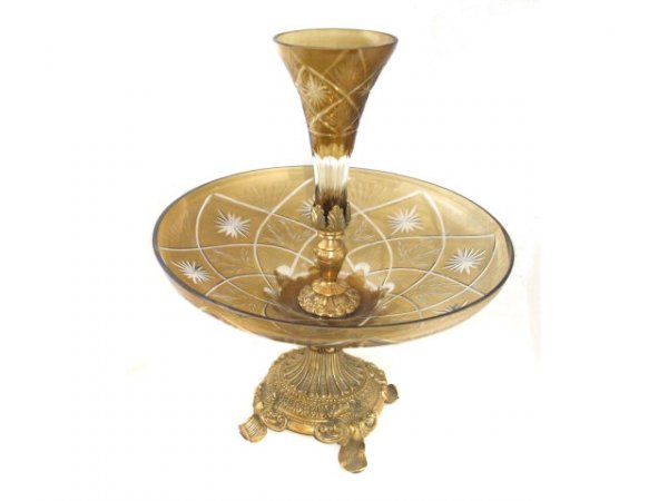 Fine Bohemian Cut to Clear Epergne