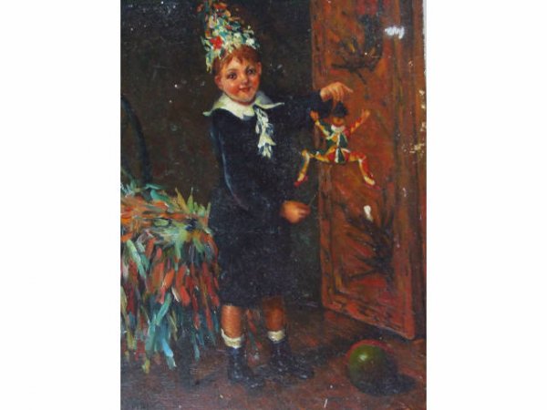 Oil Painting on Board of Young Lad