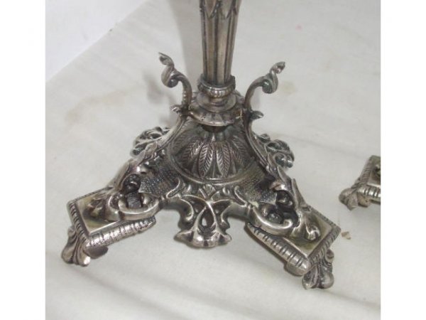 Very Fancy Silver Finish Candleabra - 2