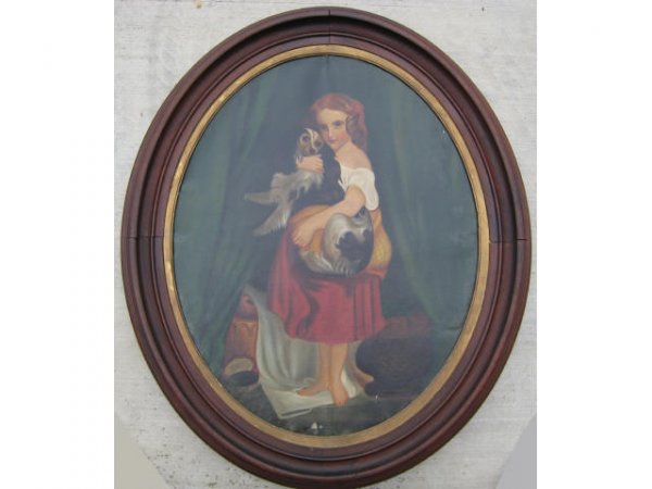 American School Prior Hamblen Girl w/ Dog Oil