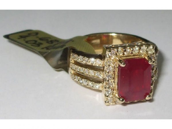 Fancy Ruby & Diamond Ladies Ring