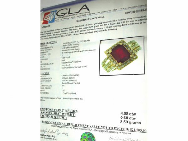 Fancy Ruby & Diamond Ladies Ring - 4