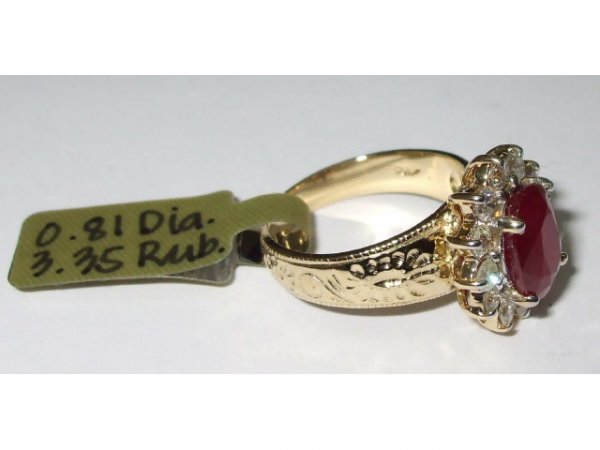 Fine Ruby & Diamond Fancy Ring - 3