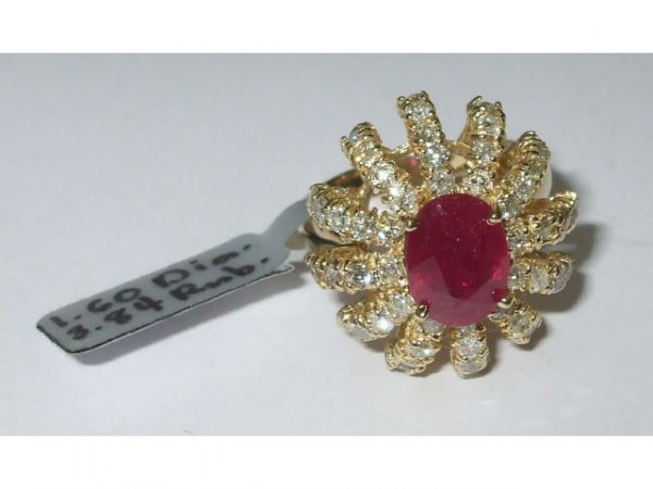 Fine FANCY Ruby & Diamond Ring - 3