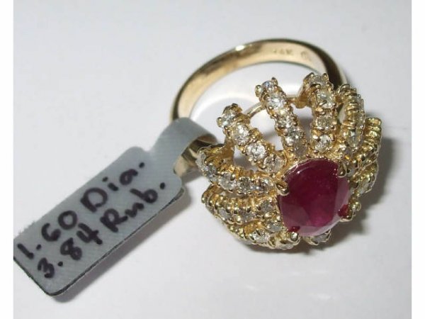 Fine FANCY Ruby & Diamond Ring - 4