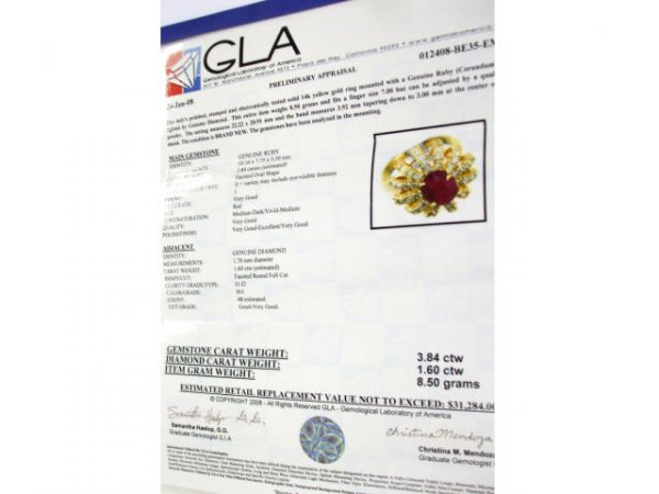 Fine FANCY Ruby & Diamond Ring - 5