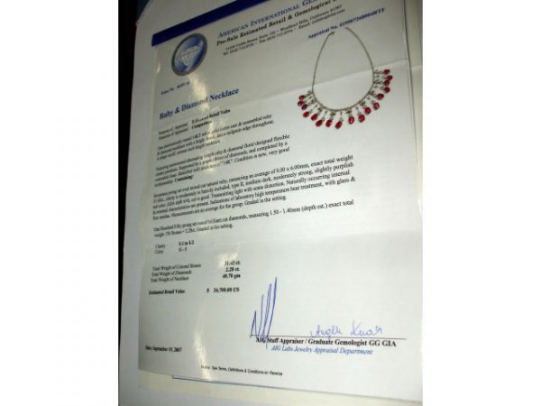 Fine Ruby & Diamond Necklace - 4