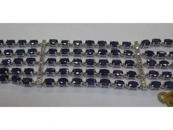 Stunning Sapphire & Diamond Tennis Bracelet