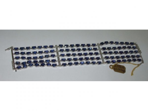 Stunning Sapphire & Diamond Tennis Bracelet - 3