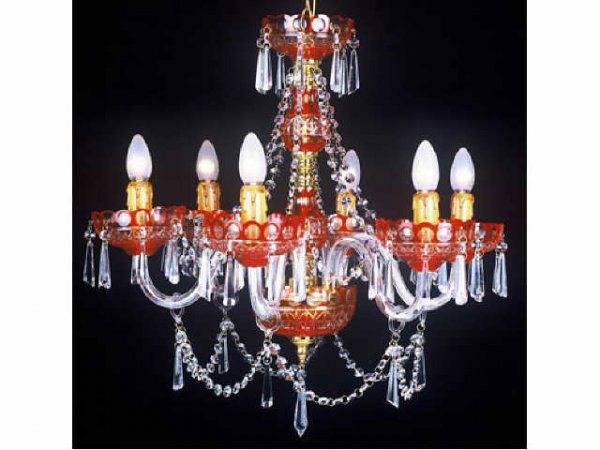 Bohemian Ruby Red Glass Chandelier Bohemian Ruby Red Glass Chandelier