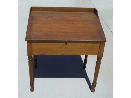 884: Antique Pine Slant Front Railroad Clerks Desk - 884: Antique Pine Slant Front Railroad Clerks Desk