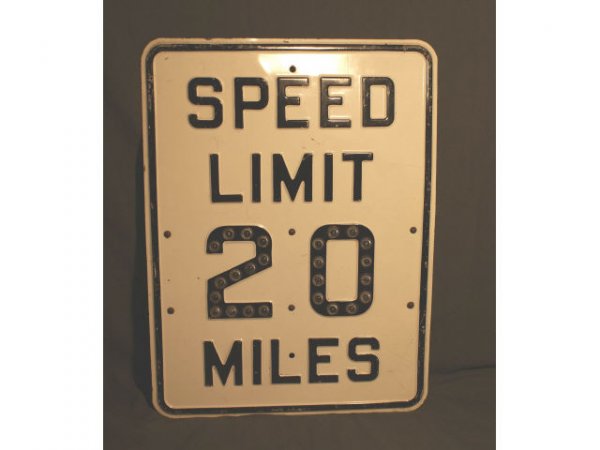 Reflective 20 MPH Vintage Road Sign