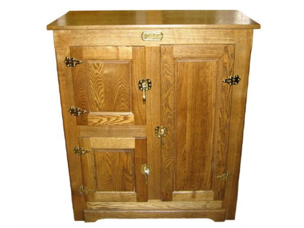 Solid Oak 3 Door Ice Box by White Clad