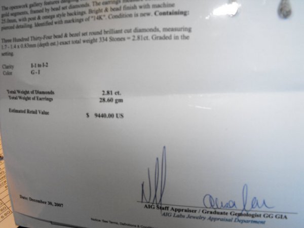 Ultra Fancy Diamond Earrings (2.81 ct. ) $9.4k - 3