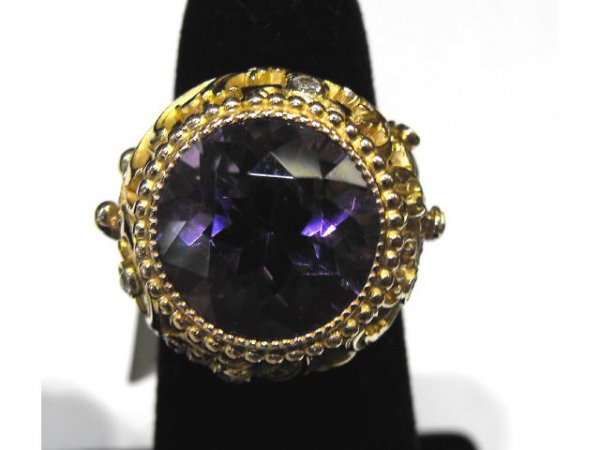 Fancy Amethyst European Ring - 3
