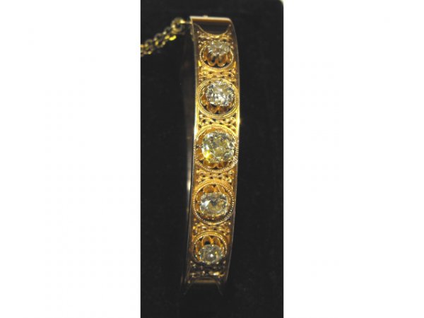 Stunning Antique 15k Rose Gold Diamond Bracelet - 3
