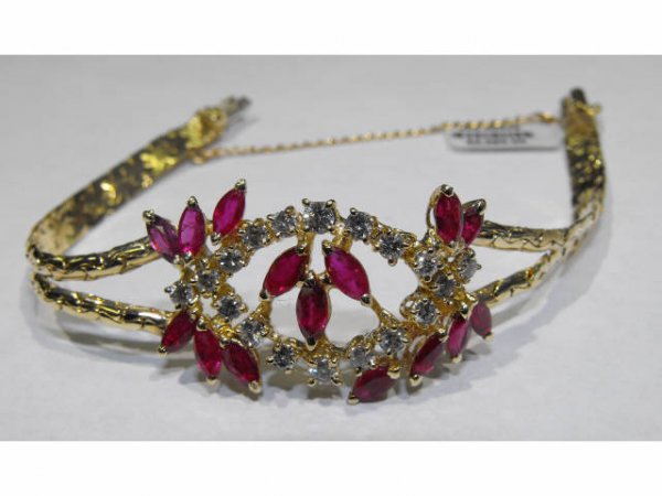 14k YG Ruby & Diamond Bracelet