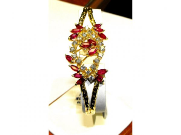 14k YG Ruby & Diamond Bracelet - 2