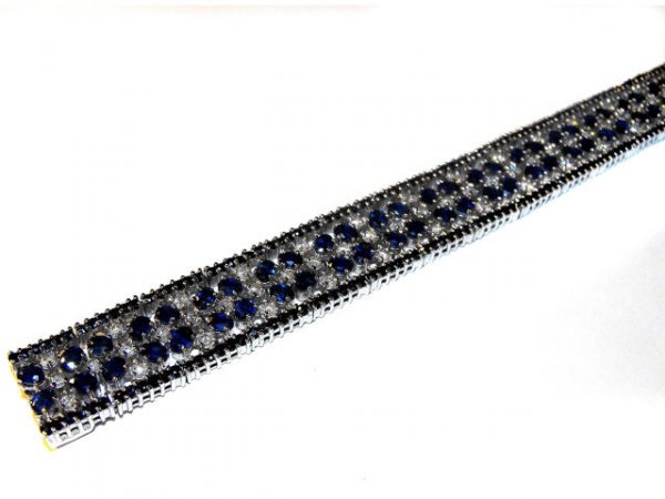 Approx. 25 ct. Sapphire Bracelet w/ 2.5 ct. Dias - 2