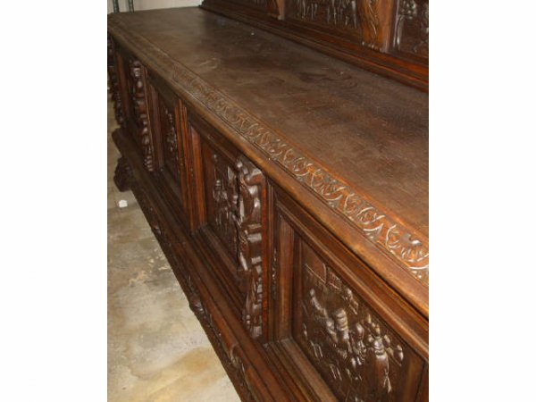Large Gothic Revival Hevy Carved Buffet - 2