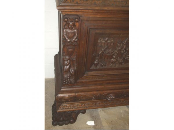 Large Gothic Revival Hevy Carved Buffet - 4