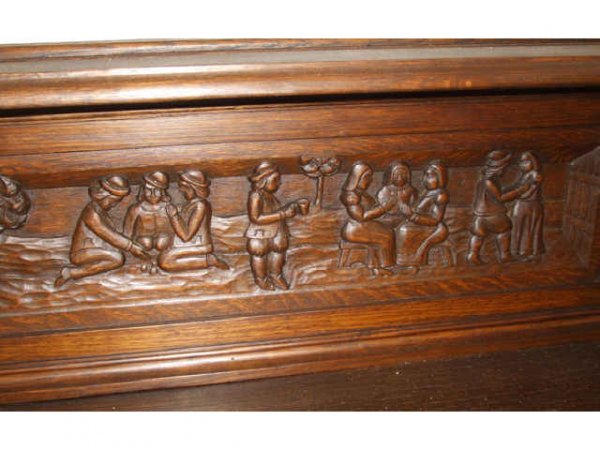 Large Gothic Revival Hevy Carved Buffet - 5