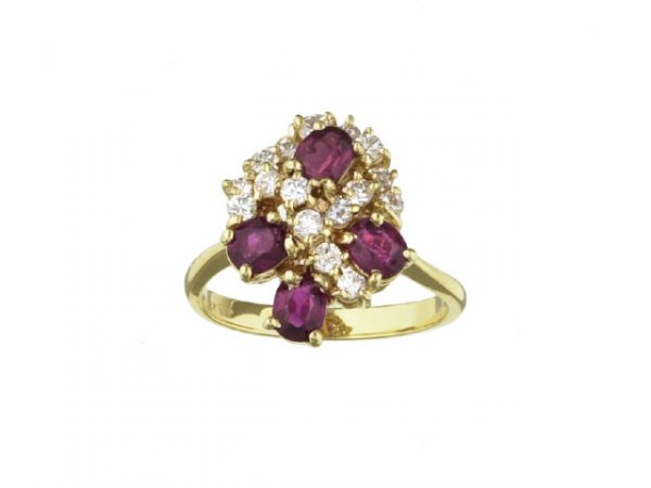 14k Yellow Gold Ruby and 5/8ct TDW Diamond Ring - 2