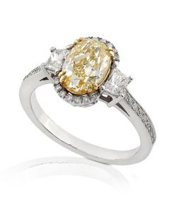 18k Two-Tone Gold 2 1/2 - TCW Yellow Diamond Ring - 2