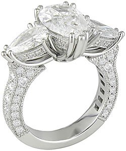 Platinum Pear Shaped 4 4/5ct TDW Diamond Ring