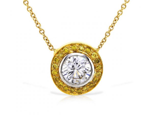 18k Yellow/ White Gold Diamond Necklace