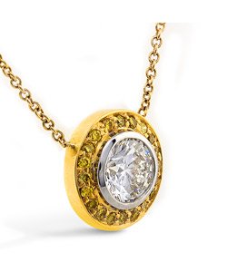 18k Yellow/ White Gold Diamond Necklace - 2