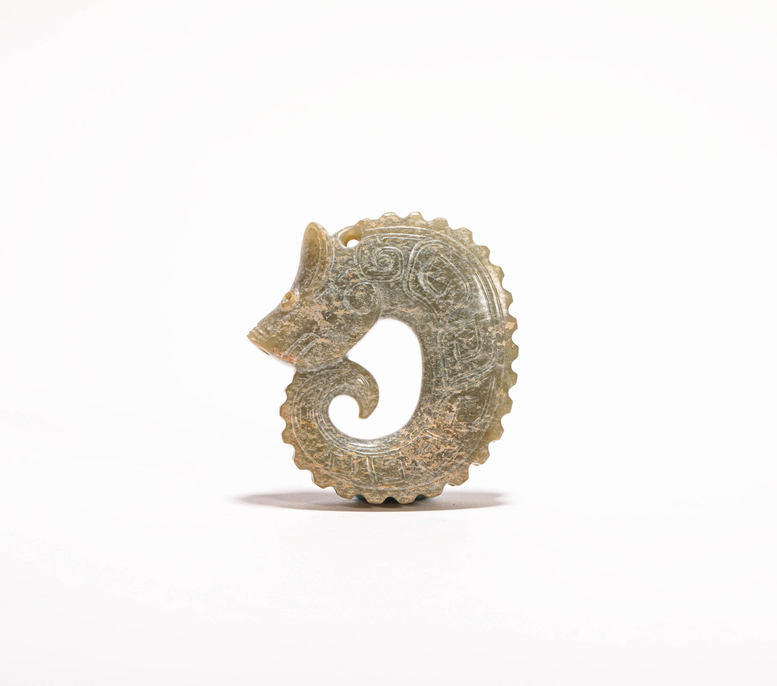 HeTian Jade Dragon from Western Zhou H6cm W5.5cm: HeTian Jade Dragon from Western Zhou H6cm W5.5cm weight98g