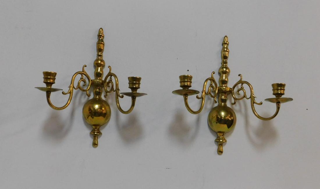 Virginia Metalcrafters Brass Pair Candle Sconces (1 of 3)