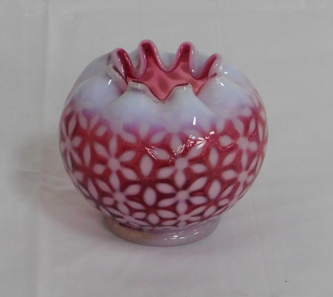 Cranberry Optic Fenton Opalescent Rose Fenton Cranberry Opalescent Heart Optic