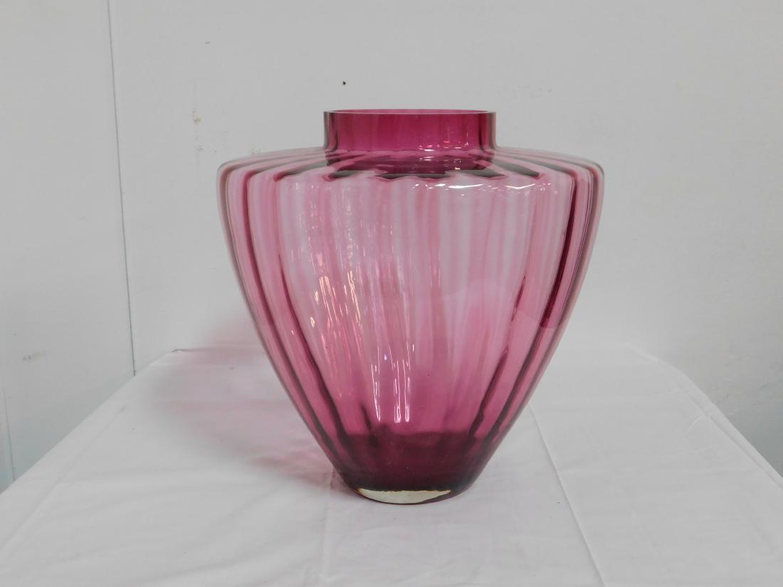 Large Pilgrim Glass Cranberry Floor Vase (1 of 2)