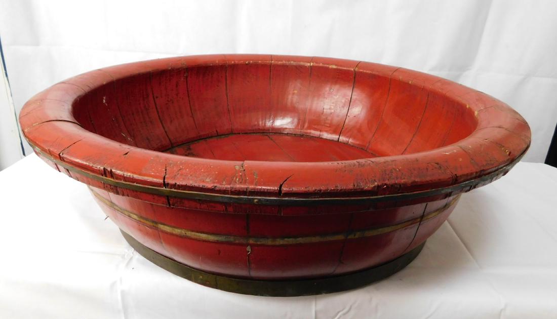 Very Large Primitive Wooden Bowl Keg Construction (1 of 3)