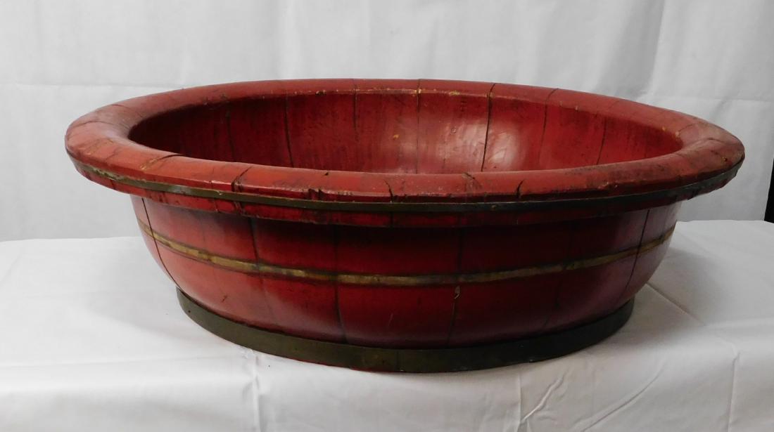 Very Large Primitive Wooden Bowl Keg Construction (1 of 3)