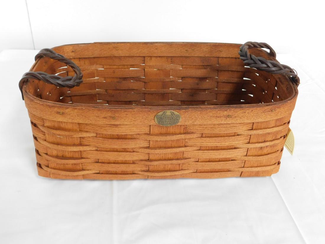 Large Peterboro Basket Co Basket Leather Handles (1 of 3)